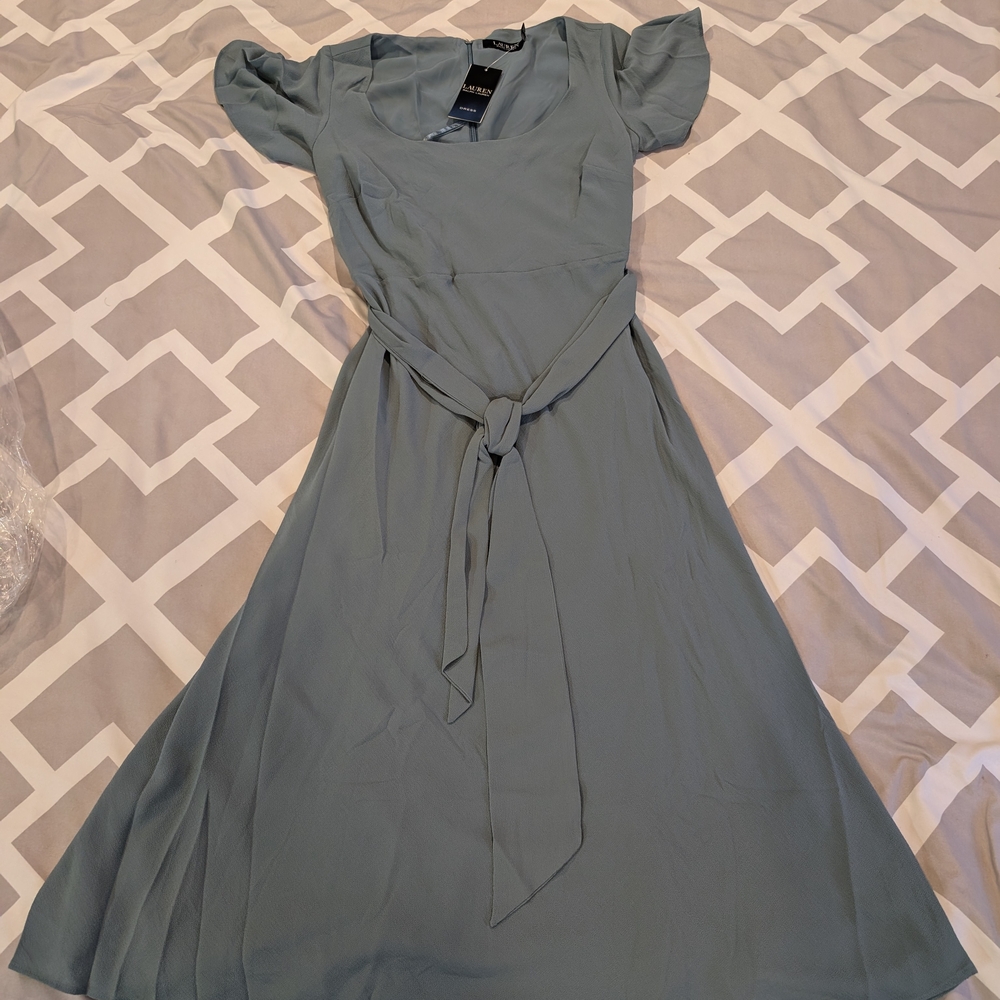 NWT Ralph Lauren Blue Midi Dress